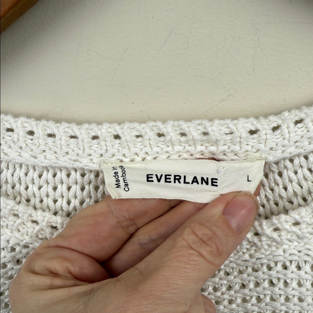 Everlane THE ORGANIC COTTON OPEN-STITCH CREW large - Picture 7 of 16